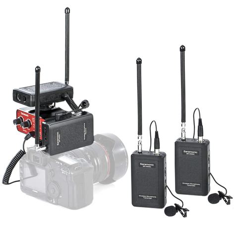 Saramonic VHF Dual Wireless Lavalier Microphone System 2 Transmitters ...