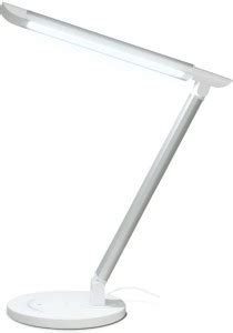 AAVAHAN 18 in. White All in One LED Desk Lamp with Digital Clock ...