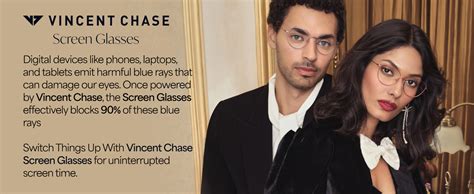 Buy Vincent Chase By Lenskart | Black Unisex Zero Power Bluecut ...