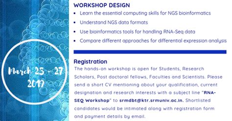 SRM National Level Workshop on RNA SEQ Data Analysis | March 25 to 27 2019