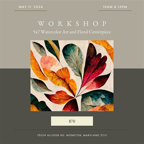 Mothers Day Watercolor Art and Floral Arrangement Workshop, 15024 ...