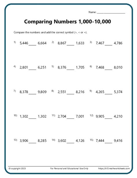 Image result for Comparing Numbers Grade 5