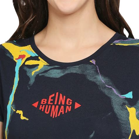 Being Human Relax Fit Woman Crew Neck T-Shirts-Moonlight Ocean