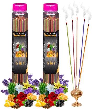 Shankh 5 in 1 (Multiple Fragrances) Agarbatti Incense Stick Pack of 200 ...