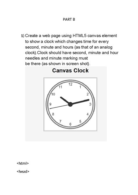 CMA Practical Program - PART B Create a web page using HTML5 canvas ...