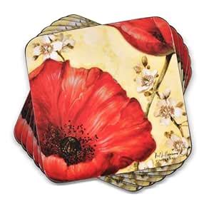 Pimpernel Poppy de Villeneuve Coasters - Set of 6 : Amazon.in: Home ...