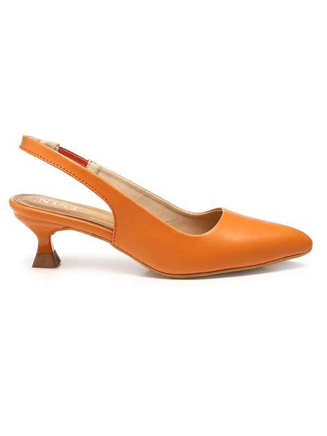 GNIST Sling back Pumps Orange Kitten Heels – Tryo