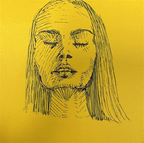 Post it note sketch with pen 2-19-22 : r/drawing