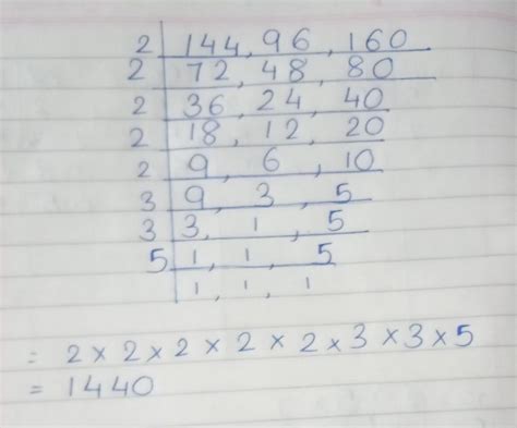 find the lcm of 144 , 96, 160 - Brainly.in
