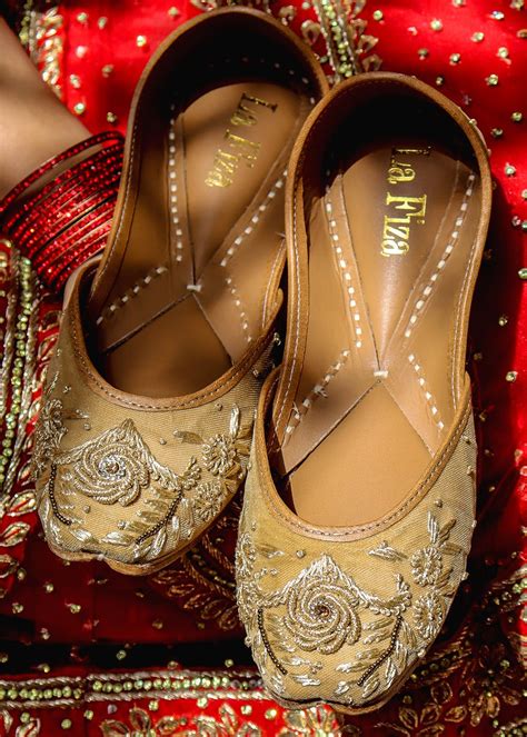 Get Golden Spring Work Leather Jutti at ₹ 2150 | LBB Shop