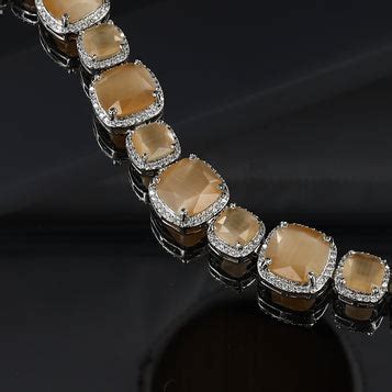 17cm Silver American Diamond Bracelet With Colors – vijaykangan