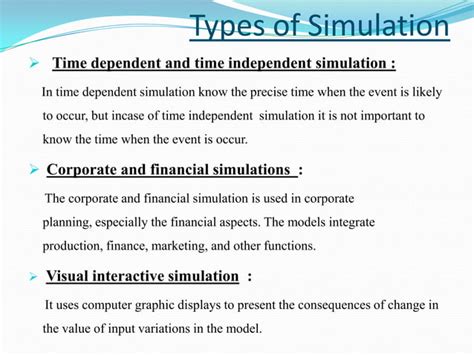 Image result for Types of Simulation Modelling