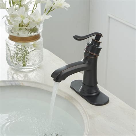 BWE Oil Rubbed Bronze Single Hole 1-Handle Bathroom Sink Faucet with ...