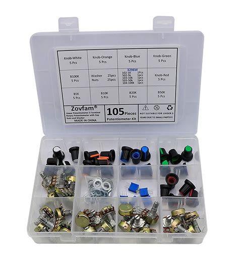 Potentiometer Kit, 1K ohm-100K ohm Multiturn Trimmer India | Ubuy