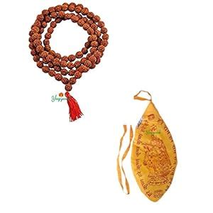 Panch Mukhi Rudraksha Japa Mala 108 Beads Rudraksh Rosary Prayer Beads ...