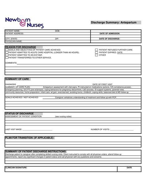 Image result for Discharge Progress Note Example