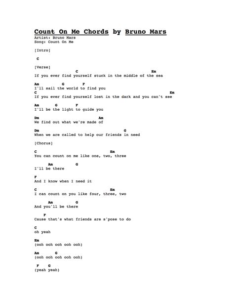 Bruno mars count on me chrods - berlindaspots