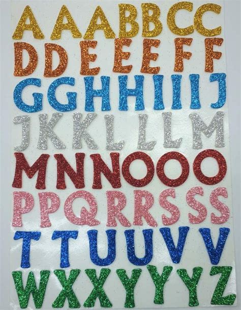 Aarti Sparkling Glitter Self Adhesive Alphabets [ Capital ] for ...