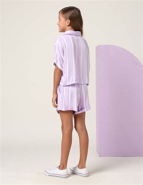 Buy Girls Girls Vertical Striped Co-Ords Purple|U.S. Polo Assn. India