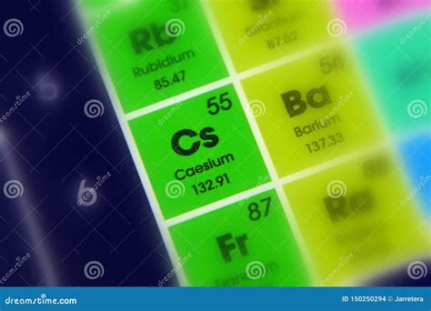 Chemical Element Caesium - Cs Stock Photo - Image of metal, alkali: 150250294 - Cäsium Element