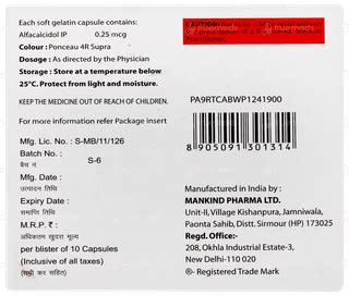 Alphadol 0.25 MCG | Order Alphadol 0.25 MCG Capsule Online at Truemeds