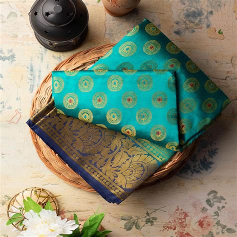 Majesty Rama Colored Festive Wear Woven Art Silk Saree