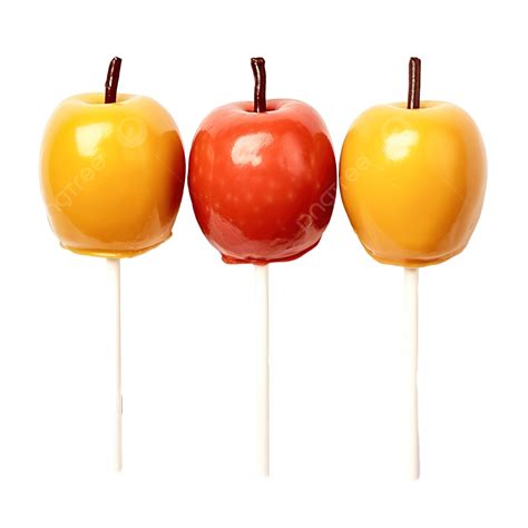 Caramel Apples On A Stick Decorated For Halloween, Classic Autumn ...