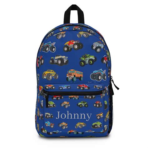 Monster Trucks Backpack, Back to School, Kids Backpack W/ Optional ...