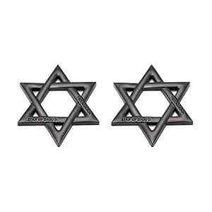 CARRUN 2 PCS 3D Hexagram Six Pointed Star Metal Emblem Car Motorcycles ...