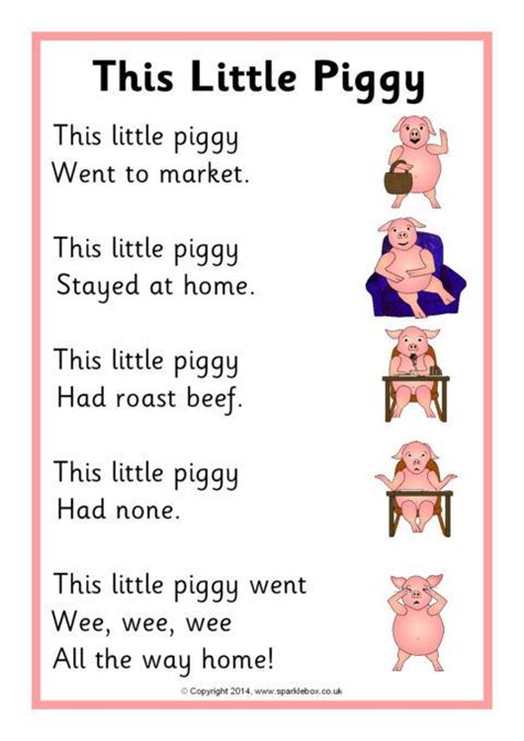 This Little Piggy Rhyme Sheet (SB11044) - SparkleBox | Nursery rhymes ...