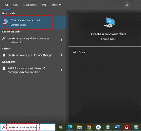 Create a Recovery Drive USB 的图像结果
