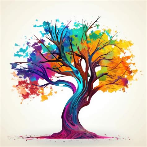 Image result for Colorful Tree Drawing