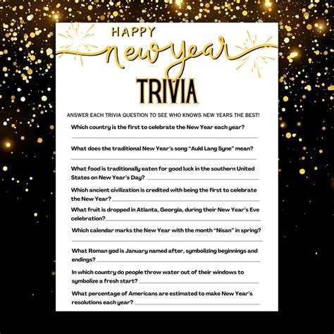 New Year's Trivia | New Year's Party Games | New Year's Eve Games | New ...