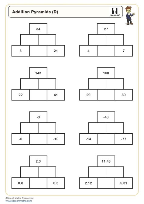 Math Addition Pyramids Grade 7 的图像结果