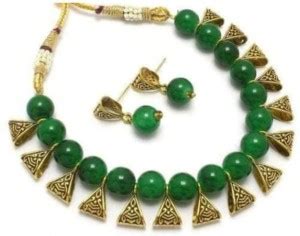 RYTE STYLESS Alloy Gold-plated Green Jewellery Set Price in India - Buy ...