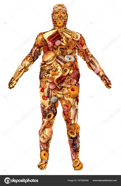 Human Body Made Junk Food Nutrition Dietary Health Problem Concept — Stock Photo © lightsource ...