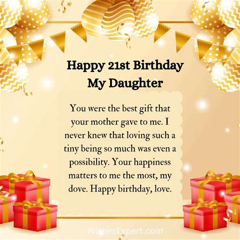 50 Heartfelt 21st Birthday Wishes for Daughter