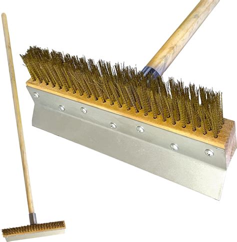 Pizza Oven Brush - Pizza Stone Brush With Scraper - Barbecue Grill Wire ...