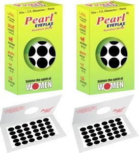 PEARL EYEFLAX Kumkum Bindi Black Round PACK OF 2 with 15 Flaps Each Box ...