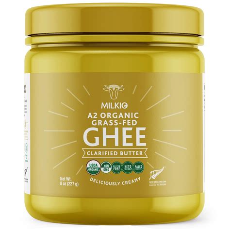 Buy MILKIO A2 Organic Grass Fed Ghee - USDA Certified Organic Clarified ...