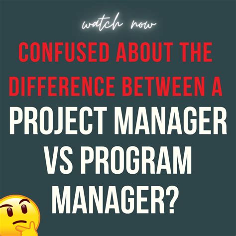 Image result for Program vs Project Manager