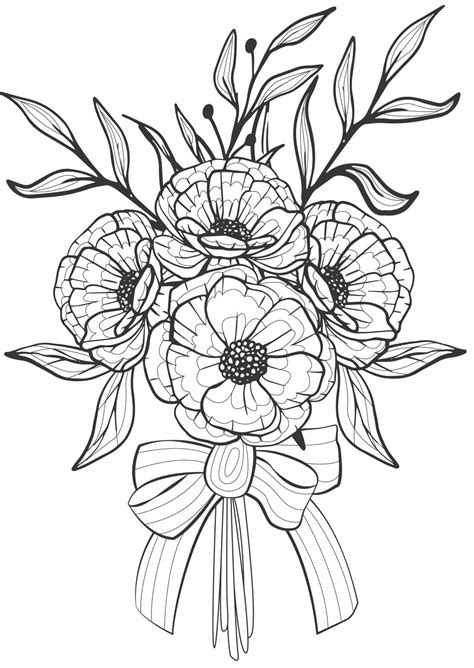 free printable flower coloring pages, free printable flower pictures ...
