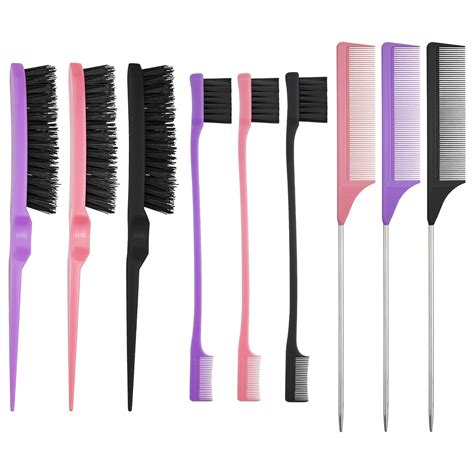 Amazon.com : 9 Pack Slick Back Hair Brush Set Hair Styling Comb Kit ...