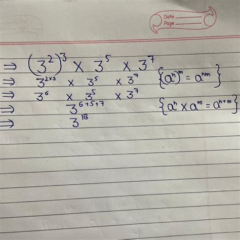 simplify and write in exponential form: (3²)³×3⁵×3⁷ - Brainly.in
