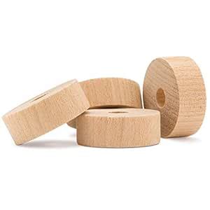 Woodpeckers? Wooden Craft Toy Slab Wheels 1"x 3/8"- W/1/4" Axle Hole-50 ...