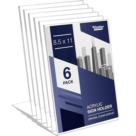 Dasher Products Slant Back Acrylic Sign Holder - 8.5 x 11 Inches ...