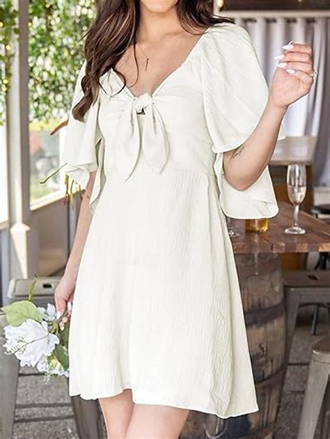 Mujer Mini vestido Vestido blanco Vestido informal Vestido de verano ...