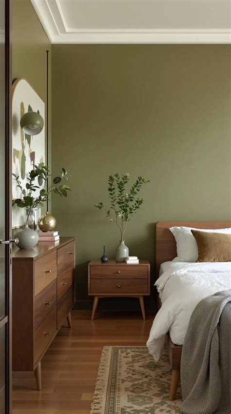 23 Stunning Olive Green Bedroom Ideas You'll Absolutely Love 73 | Home ...