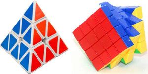 Aden&Terry Pyraminx speed white &Stickerless magic rubik 4x4x4 cube ...