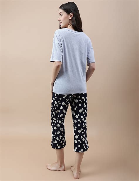 Buy Cotton Mix Crew Neck T-Shirt & Pyjama Set at Marks & Spencer